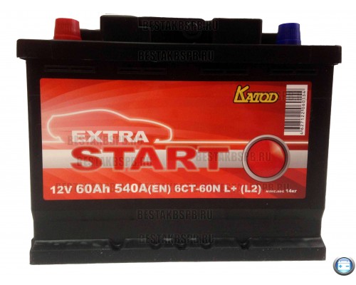 Аккумулятор автомобильный Extra Start 60 а/ч 6СТ 60 L