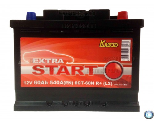 Аккумулятор Extra Start 60 а/ч 6СТ 60 r 540A