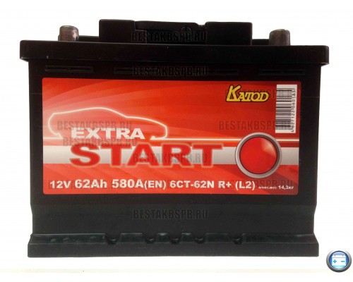 Аккумулятор Extra Start 62 а/ч 6СТ 62 r