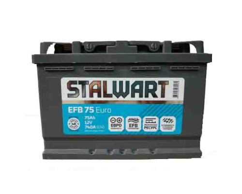 Аккумулятор автомобильный STALWART EFB 75L